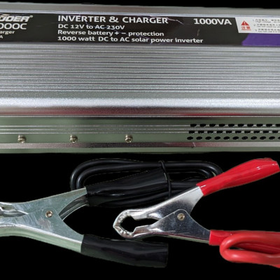 Kích đổi điện 12V sang 220V Hãng Suoer 1000W 2IN1 kiêm sạc Bình ắc quy thông minh, tự ngắt khi đầy Bản Cao Cấp