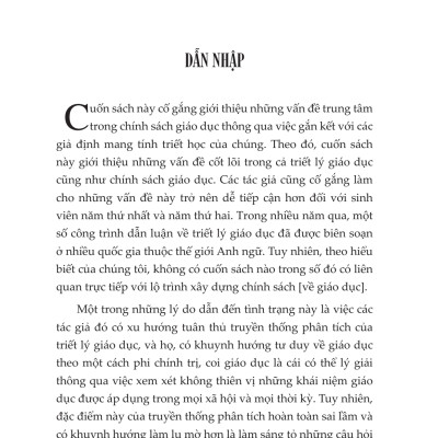 TRIẾT LÝ VÀ CHÍNH SÁCH GIÁO DỤC