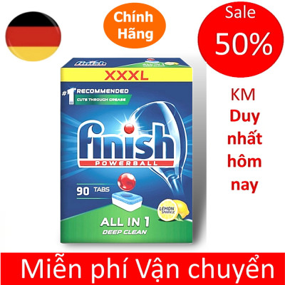 Viên rửa bát Finish All in one 90 viên hương chanh