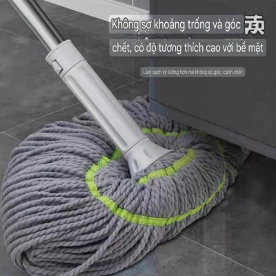 CÂY LAU SỢI VẮT TRỢ LỰC TỰ HÃM THÔNG MINH CÂY LAU MOP SỢI LAU SIÊU THẤM MỀN MẠI VÀ BỀN KHÁNG KHUẨN HÀNG XUẤT KHẨU CAO CẤP - MHW007K65QN