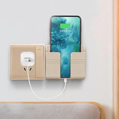 Combo 6 cái Giá đỡ dán tường treo remote , kệ treo sạc điện thoại (10x8,5cm), nhựa ABS cao cấp Kitchen