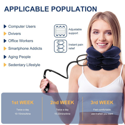 Đai Gối Hơi Kéo Giãn Đốt Sống Cổ Hỗ Trợ Giảm Đau Vai Cổ Gáy
