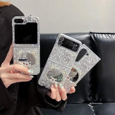 Ốp Lưng Cho Samsung Galaxy Z FLIp 7 / Z Flip 6 / Z Flip 5 Kim Tuyến Có Gương Soi - BUM STORE GALAXY CASE
