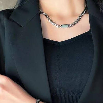 【Khắc tên ghi chú】Vòng tay, Vòng cổ nam nữ Cuba thép titan Khắ tuỳ chỉnh Lắc tay Dây chuyền