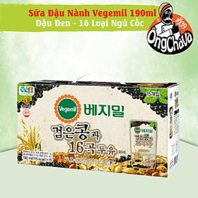 [Date T6/2025] Khay 15 Túi Sữa Đậu Nành Vegemil 190ml Đậu Đen - 16 Loại Ngũ Cốc  (Premium Soymilk)