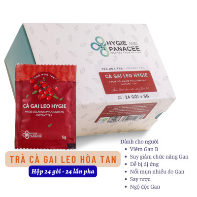 Cà Gai Leo - Trà thảo dược hòa tan Hygie&Panacee hộp 24 gói 24 lần pha - Hỗ trợ thải độc Gan, suy giảm chức năng Gan