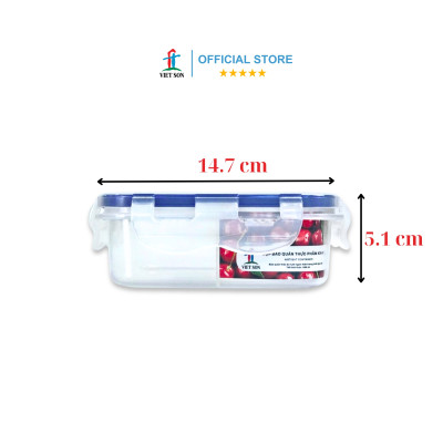 Hộp Đựng Thực Phẩm Có Vách Ngăn VIETSON 450ml Nắp Khóa 4 Cạnh Kín Hơi