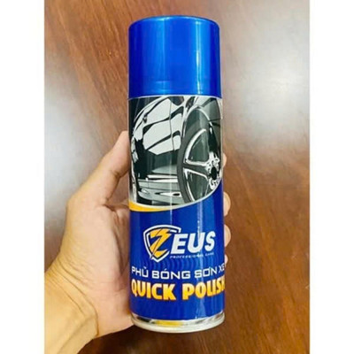 Chai Xịt Phủ Bóng Sơn Xe Zeus Quick Polish 400Ml Cho Xe Máy, Oto Tăng Độ Bóng Sơn