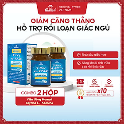 Combo 2 Hộp Viên uống MAMORI Glycine L-Theanine giúp giảm căng thẳng - stress, Hỗ trợ ngủ ngon, ngủ sâu giấc (60 Viên)