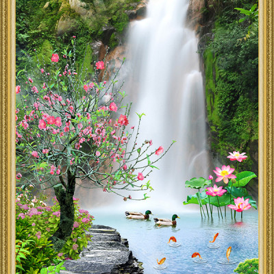 Tranh dán tường cảnh đẹp thiên nhiên thác nước tuyệt đẹp LV-0159K