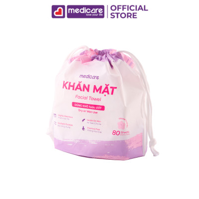 Khăn Mặt Khô MEDiCARE Đa Năng 20x15cm Cuộn 80 tờ