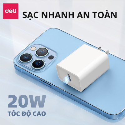 Củ Sạc Nhanh AOKA by Deli 20W Sạc Nhanh Cho Điện Thoại - Siêu Bền Chống Nóng Chống Cháy Nổ hàng chính hãng VS6022