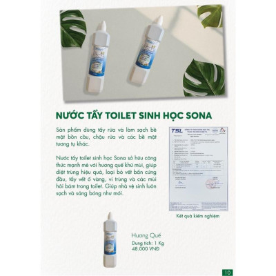 Nước Tẩy bồn cầu toilet sinh học SONA 1kg hương quế