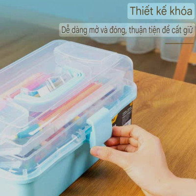 TỦ HỘP ĐỰNG THUỐC CÓ QUAY XÁCH GIA ĐÌNH ĐA NĂNG 3 TẦNG - HỘP ĐỰNG MỸ PHẨM ĐỰNG ĐỒ LÀM NAIL LÀM MÓNG SỬA SẮC ĐẸP DI ĐỘNG