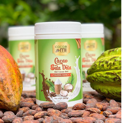 Bột cacao sữa dừa nguyên chất cao cấp CacaoMi 357gr - Trọn vị béo thơm tự nhiên 