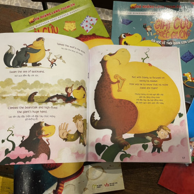 (Song ngữ Anh – Việt) [In màu toàn bộ] Combo 6c CHÚ KHỦNG LONG THAM ĂN - Tom Fletcher – minh họa Garry Parsons – Hà Giang Books – bìa mềm