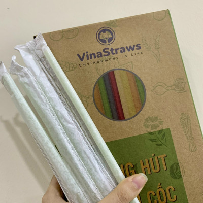 Ống hút ngũ cốc có màng bọc dùng cho đồ uống mang đi dùng cho sinh tố, đá xay 