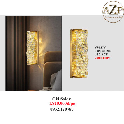 AZP - ĐÈN ỐP VÁCH / ĐÈN TRANG TRÍ / ĐÈN TREO TƯỜNG PHÒNG KHÁCH, PHÒNG NGỦ, NHÀ HÀNG, KHÁCH SẠN AZP-VPL27 phong cách đương đại, hàng nhập khẩu AZP