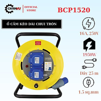 Ổ Cắm Rulo tròn quay tay, ổ cắm điện Kéo Dài SUNTECH BCP1520 và BCP2530.An Toàn theo tiêu chuẩn Thái
