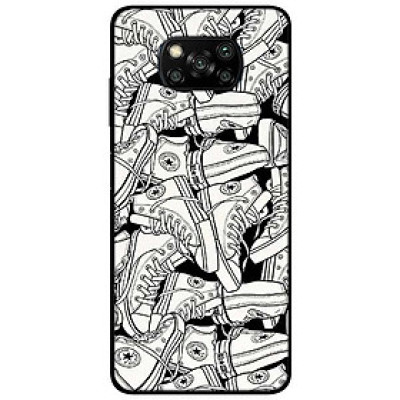 Ốp lưng dành cho Xiaomi Poco X3 mẫu Hoạ Tiết Giày Trắng Đen