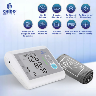 Máy đo huyết áp bắp tay CHIDO phiên bản mới - Bảo hành 5 năm tại nhà