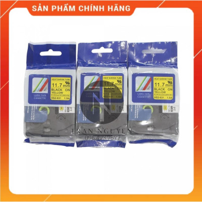 [Combo 5 cuộn] Ống co nhiệt Brother HS2-631 - Đen nền vàng 11.7mm x 1.5m - Hàng nhập khẩu