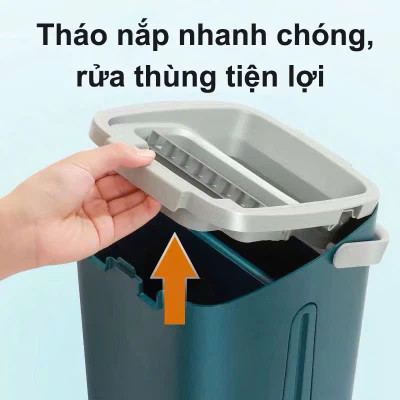 Bộ Cây Lau Nhà tự vắt (1 Thùng + 2 Cây Lau + 8 Bông Lau), Chổi Lau Nhà Tự Vắt Thông Minh Đầu Xoay 360 Độ tiện lợi - HÀNG CHÍNH HÃNG MINIIN