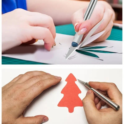 Comco 2 Bộ Dao Trổ 13 Lưỡi+ 3 Cán Dao Inox Chống Trơn Chuyên Dụng Khắc Tỉa Thủ Công