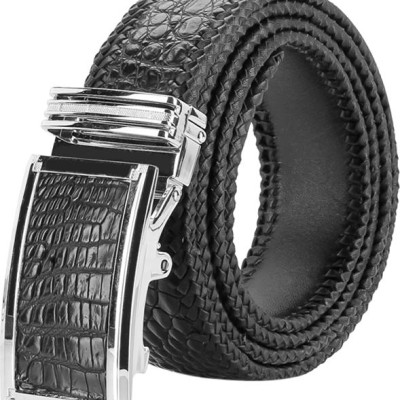 Thắt Lưng Nam Da Cá Sấu Đan Viền Bản Lớn Huy Hoàng HT4288 - Đen