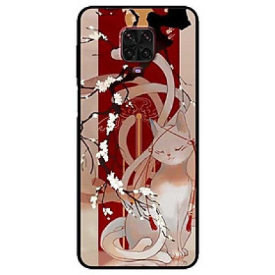 Ốp lưng dành cho Xiaomi Mi Redmi Note 9s - Note 9 Pro - Note 9 Pro Max - mẫu Mèo Cành Hoa Đàoo