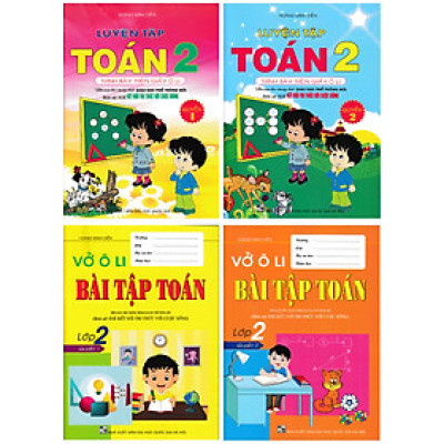 Sách tham khảo- Combo Luyện Tập Toán 2 + Vở Ô Li Bài Tập Toán Lớp 2 (Bám Sát SGK Kết Nối Tri Thức Với Cuộc Sống) (Bộ 4 Cuốn)_HA