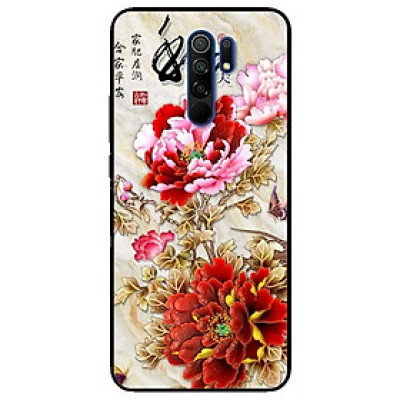 Ốp lưng dành cho Xiaomi Redmi 9 mẫu Mẫu Đơn Đỏ Hồng