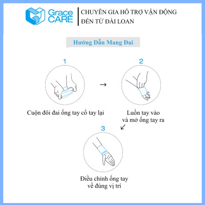 Đai Hỗ Trợ Cổ Tay Grace Care WD320 – Vải Dệt 3D Thoáng Khí, Co Giãn, Hỗ Trợ Vận Động, Thể Thao Nhẹ