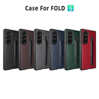 Ốp Lưng Cho Galaxy Z FOLD 6 / Z FOLD 5 / Z FOLD 4 Chống Sốc Bằng Da Có Ngăn Đựng Bút ( KHÔNG BAO GỒM BÚT )