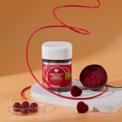 Kẹo Dẻo Củ Dền Thuần Chay Hỗ Trợ Bổ Sung Sắt, Lưu Thông Máu &  Hỗ Trợ Bổ Sung Năng Lượng LCitrulline Vị Đào Coolvita (60 viên x 3g)/hộp