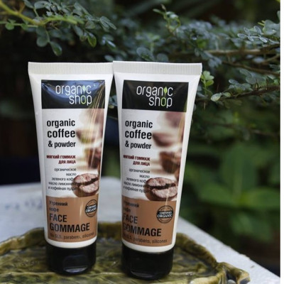 Kem tẩy da chết dành cho mặt chiết xuất cà phê Organic Shop của Nga ( 75ml) - HÀNG CHÍNH HÃNG