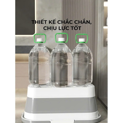 Xô Đựng Nước Gấp Gọn Đa Năng Có Bánh Xe Chậu Gấp Gọn Tiện Lợi Giặt Cây Lau Nhà Chùi Kính Dung Tích 12L