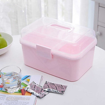 Tủ Đựng Thuốc / Hộp đựng thuốc gia đình có quai xách - Hộp đựng đồ Mỹ Phẩm Đi Làm Móng Làm Nails