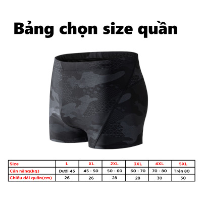 Quần bơi nam boxer  Cleacco màu đen Camo , chất vải  Poly co giãn 4 chiều , thoáng khí , thoát nước nhanh BORO SPORT - Tặng nón bơi vải