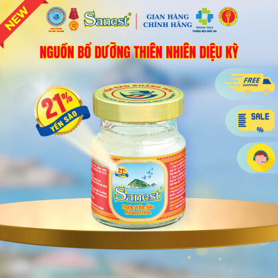  NEW [ Hộp 6 lọ quà tặng] Nước Yến sào Khánh Hòa Sanest 21% - Có đường
