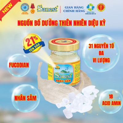  NEW [ Combo 10 lọ] Nước Yến sào Khánh Hòa Sanest 21% - Nhân Sâm