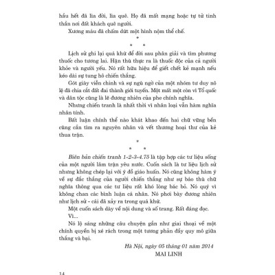 Biên bản chiến tranh 1-2-3-4.75 (Xuất bản lần thứ sáu) bản in 2025