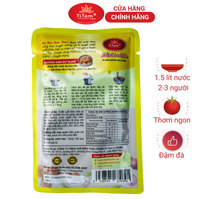 Xốt bún riêu Titom gói 70g gia vị bún riêu hoàn chỉnh dùng nấu nước lèo bún riêu