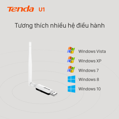 USB kết nối Wifi Tenda U1 tốc độ 300Mbps - Hàng Chính Hãng