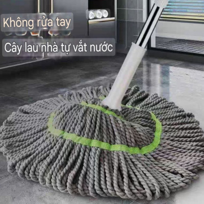 CÂY LAU SỢI VẮT TRỢ LỰC TỰ HÃM THÔNG MINH CÂY LAU MOP SỢI LAU SIÊU THẤM MỀN MẠI VÀ BỀN KHÁNG KHUẨN HÀNG XUẤT KHẨU CAO CẤP - MHW007K65QN