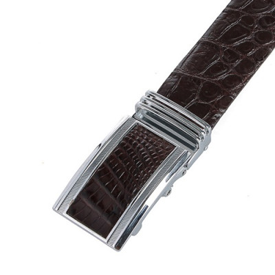 Thắt Lưng Nam Da Cá Sấu Gai Bụng Bản Lớn Huy Hoàng HT4775 - Nâu Đất