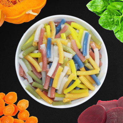 Nui Hữu Cơ Ngũ Sắc Hình Ống Ăn Kiêng Thực Dưỡng Thành Phần Rau Củ