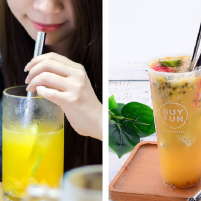 Bộ Ống Hút Inox 304 Trà Sữa + Ống Hút Sinh Tố + Cọ Làm  Sạch Ống Bộ Ống Hút inox 304 Cao Cấp