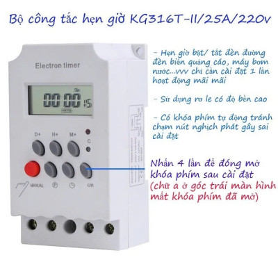 Công Tắc Hẹn Giờ KG316 T-II – Thiết Bị Tự Động Bật Tắt Đèn, Máy Bơm, Quạt Điện, Điều Hòa