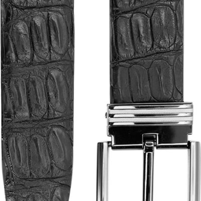 Thắt Lưng Nam Da Cá Sấu Gai Lưng Đầu Kim Bản Lớn Huy Hoàng HT4709 - Đen